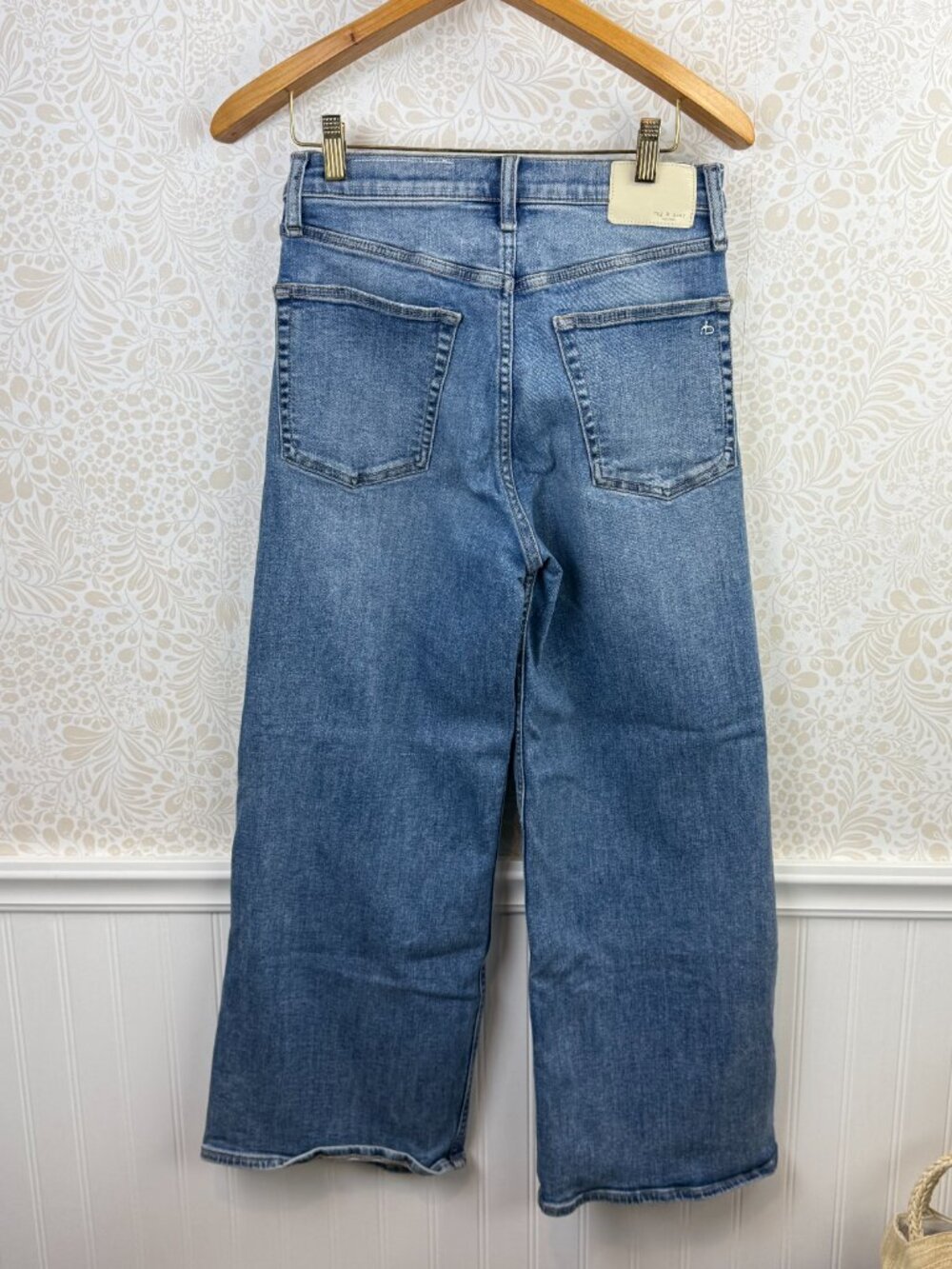 rag & bone Pewter Light Wash Sofie Ankle-Length Wide-Leg Jeans - Size - 26 - Picture 2 of 6